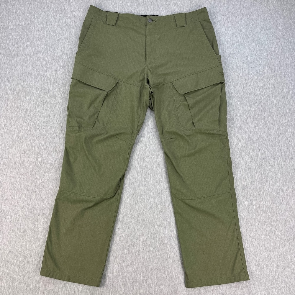 Outdoor Research OR Pro Seatac Pants Mens 38x30 Olive Army Green Ripstop Utility